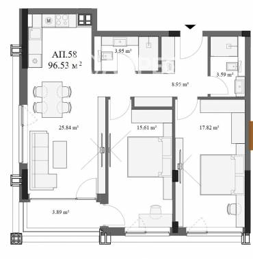 Тристаен апартамент, София, Овча купел 1, 665552, Снимка 1