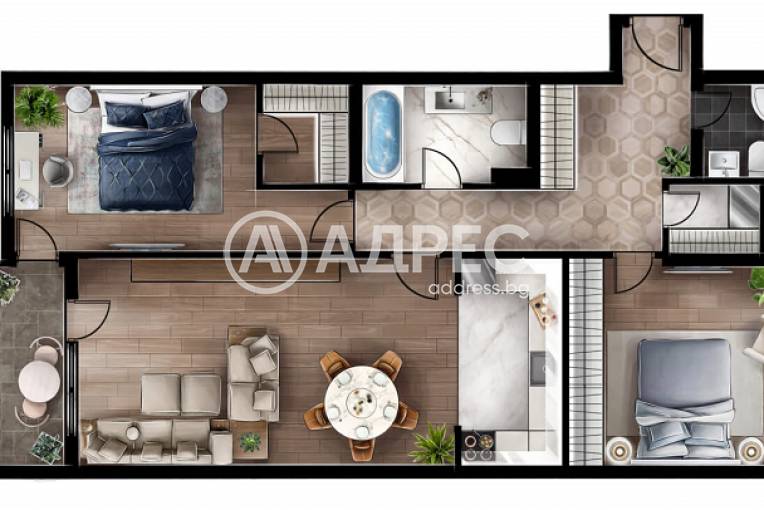 Тристаен апартамент, София, Люлин 5, 586556, Снимка 4