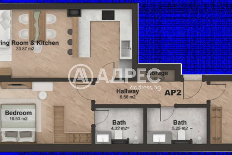 Тристаен апартамент, София, Лозенец, 656556, Снимка 4