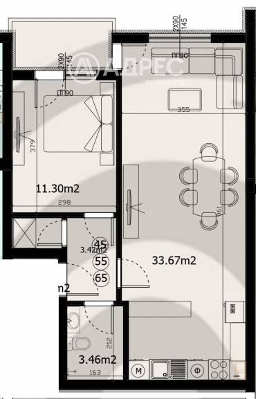 Двустаен апартамент, Варна, Владислав Варненчик, 654557, Снимка 1