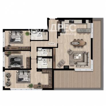 Многостаен апартамент, София, Полигона, 657558, Снимка 1