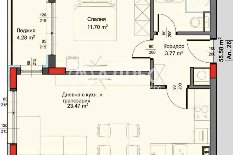 Двустаен апартамент, Варна, Аспарухово, 684559, Снимка 5