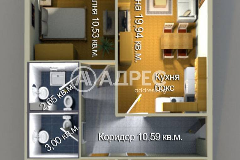 Многостаен апартамент, Бургас, Меден рудник - зона А, 552560, Снимка 1