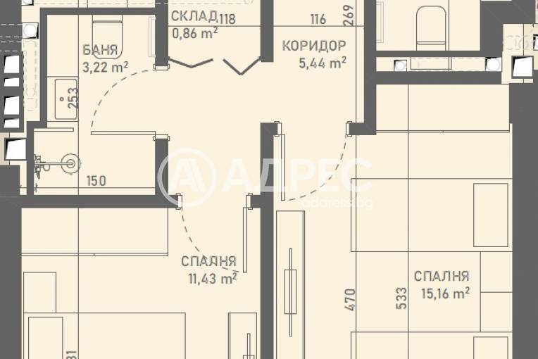 Тристаен апартамент, Лозен, 660562, Снимка 4