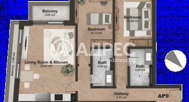 Тристаен апартамент, София, Лозенец, 656564, Снимка 4