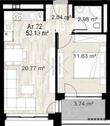 Двустаен апартамент, София, Зона Б 5, 690564, Снимка 1