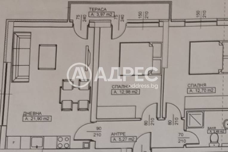 Тристаен апартамент, Благоевград, Еленово, 651565, Снимка 2