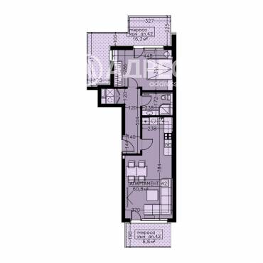 Двустаен апартамент, София, Манастирски ливади - изток, 656565, Снимка 1