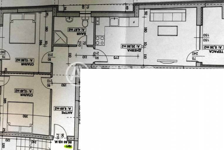 Тристаен апартамент, Благоевград, Широк център, 589566, Снимка 1