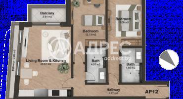 Тристаен апартамент, София, Лозенец, 656566, Снимка 4