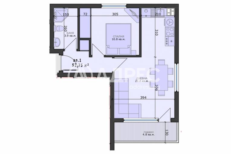 Двустаен апартамент, Варна, Възраждане 4, 679567, Снимка 2