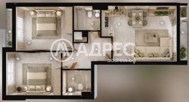 Тристаен апартамент, София, Манастирски ливади - изток, 701567, Снимка 1
