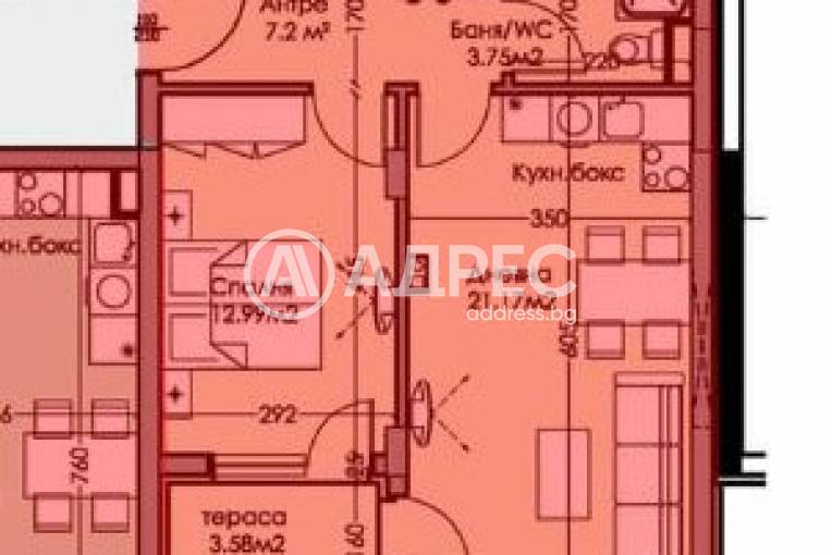 Двустаен апартамент, Бургас, Мадика, 665569, Снимка 2