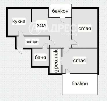 Тристаен апартамент, София, Оборище, 680569, Снимка 1