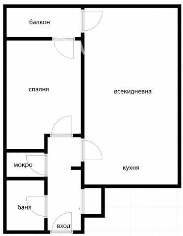 Двустаен апартамент, София, Мотописта, 682569, Снимка 1