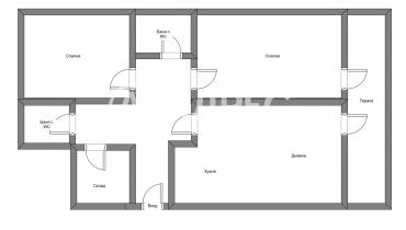 Тристаен апартамент, София, Лозенец, 651570, Снимка 1