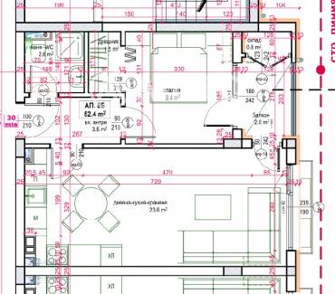 Двустаен апартамент, Бургас, Меден рудник - зона В, 684570, Снимка 1