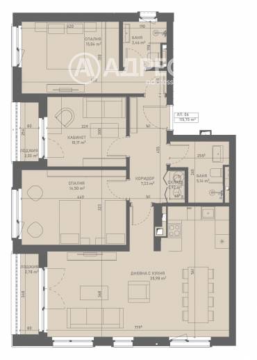 Многостаен апартамент, Лозен, 660571, Снимка 1