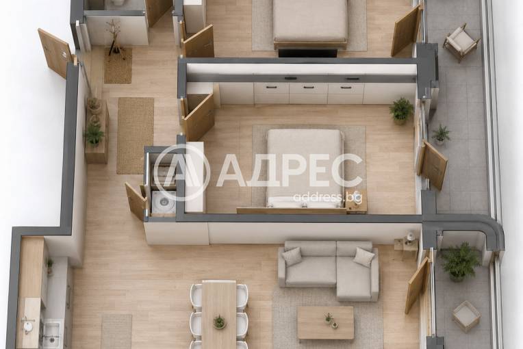 Тристаен апартамент, София, Манастирски ливади - изток, 700572, Снимка 1