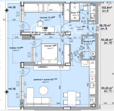 Тристаен апартамент, Стара Загора, Военен терен, 671573, Снимка 1