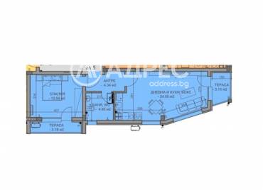 Двустаен апартамент, Пловдив, Коматево, 685573, Снимка 1