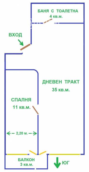 Двустаен апартамент, Варна, Икономически университет, 630578, Снимка 1