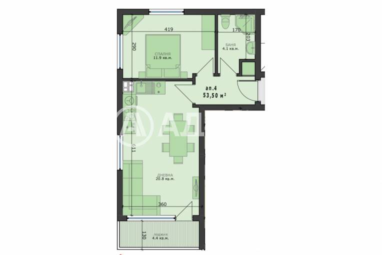 Двустаен апартамент, Варна, Възраждане 4, 679581, Снимка 2