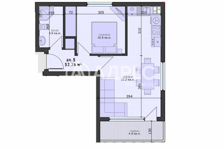 Двустаен апартамент, Варна, Възраждане 4, 679582, Снимка 2