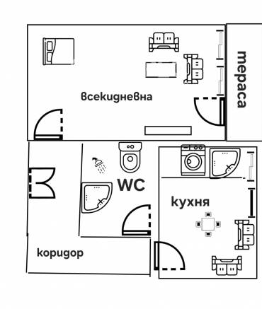 Двустаен апартамент, София, Дружба 1, 690582, Снимка 1