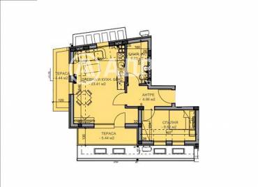 Двустаен апартамент, Пловдив, Коматево, 685585, Снимка 1
