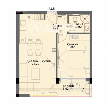 Двустаен апартамент, София, Модерно предградие, 660588, Снимка 1