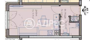 Едностаен апартамент, Варна, Владислав Варненчик, 679589, Снимка 1