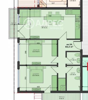 Тристаен апартамент, Варна, Погребите, 669591, Снимка 1