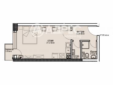 Едностаен апартамент, София, Витоша, 667592, Снимка 1