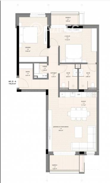 Тристаен апартамент, София, Овча купел, 671592, Снимка 1