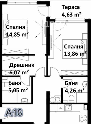 Тристаен апартамент, Пловдив, Кършияка, 652595, Снимка 1