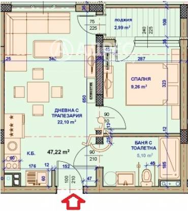 Двустаен апартамент, Стара Загора, Самара-1, 627596, Снимка 1