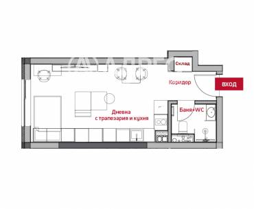 Едностаен апартамент, София, Център, 677596, Снимка 1