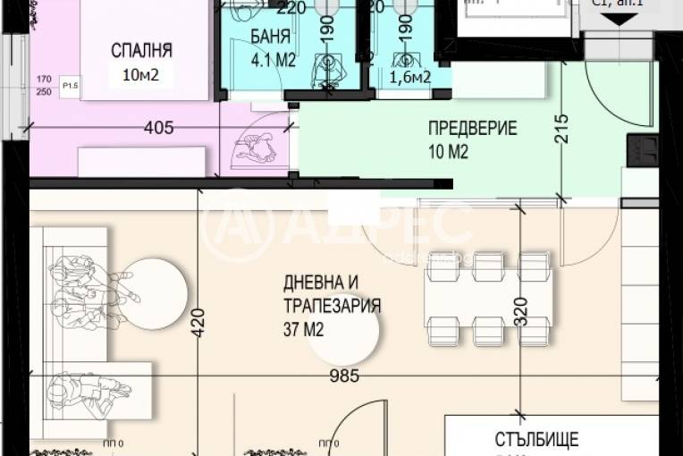 Многостаен апартамент, Панчарево, м. Детски град, 690596, Снимка 1