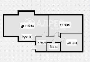 Тристаен апартамент, София, Бели брези, 672600, Снимка 1
