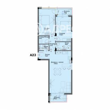 Тристаен апартамент, София, Модерно предградие, 660601, Снимка 1