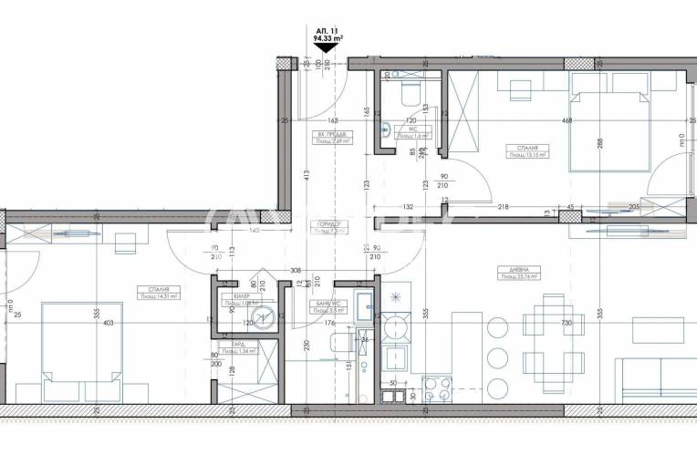 Тристаен апартамент, Варна, Владислав Варненчик, 669602, Снимка 7