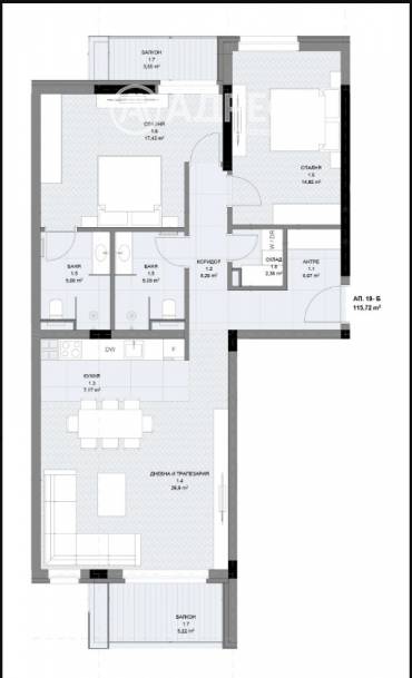 Тристаен апартамент, София, Овча купел, 671603, Снимка 1