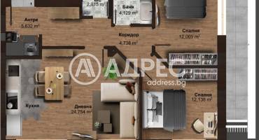 Тристаен апартамент, Панчарево, м. Детски град, 690603, Снимка 2