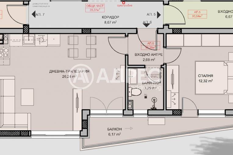 Двустаен апартамент, Плевен, Сторгозия, 688604, Снимка 1