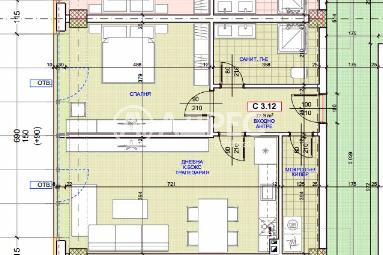 Двустаен апартамент, Русе, Здравец изток, 663605, Снимка 5