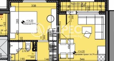 Двустаен апартамент, Ямбол, Христо Ботев, 702606, Снимка 3