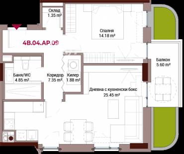 Двустаен апартамент, София, Хладилника, 645607, Снимка 1