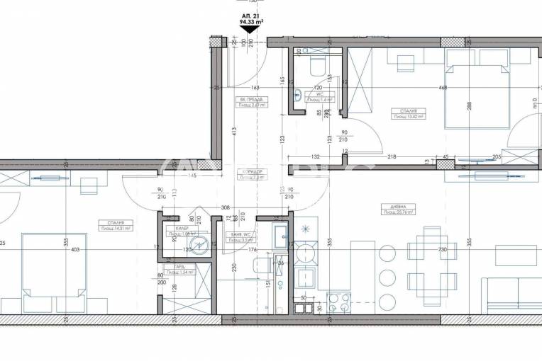 Тристаен апартамент, Варна, Владислав Варненчик, 669608, Снимка 6