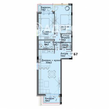 Тристаен апартамент, София, Модерно предградие, 660610, Снимка 1